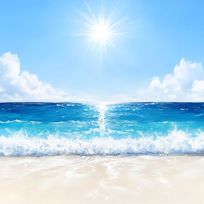 Endless Horizon Sunlit Beach Canvas Wall Art