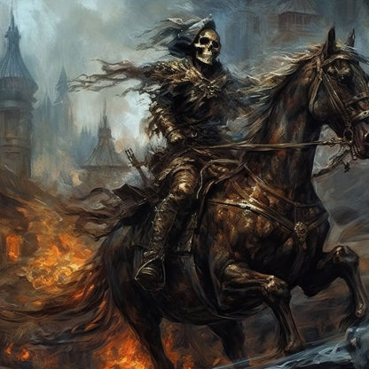 Skeleton Knight Canvas Wall Art