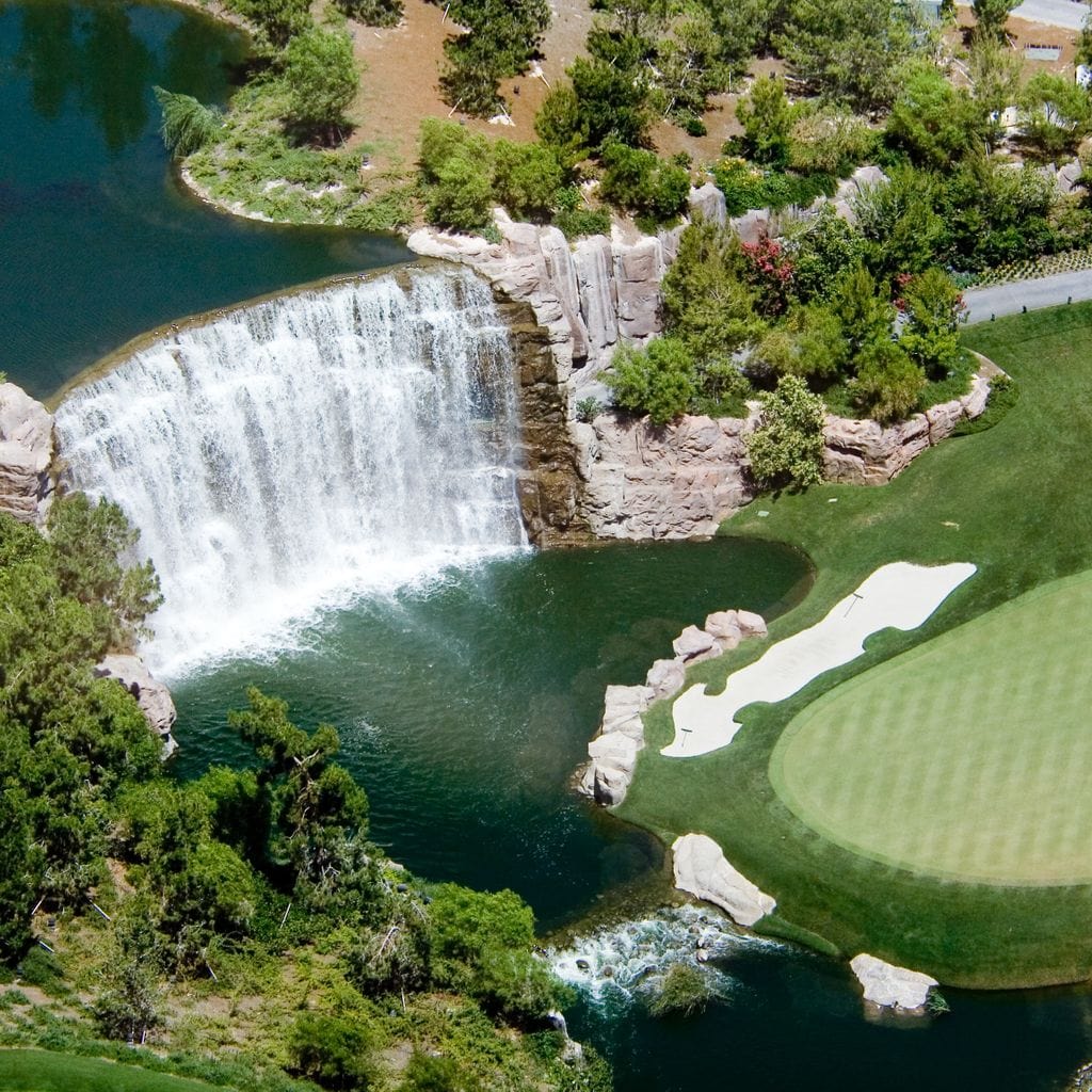 Waterfall on Golf Course Canvas Wall Art