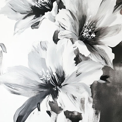 Monochrome Flora Harmony Canvas Wall Art