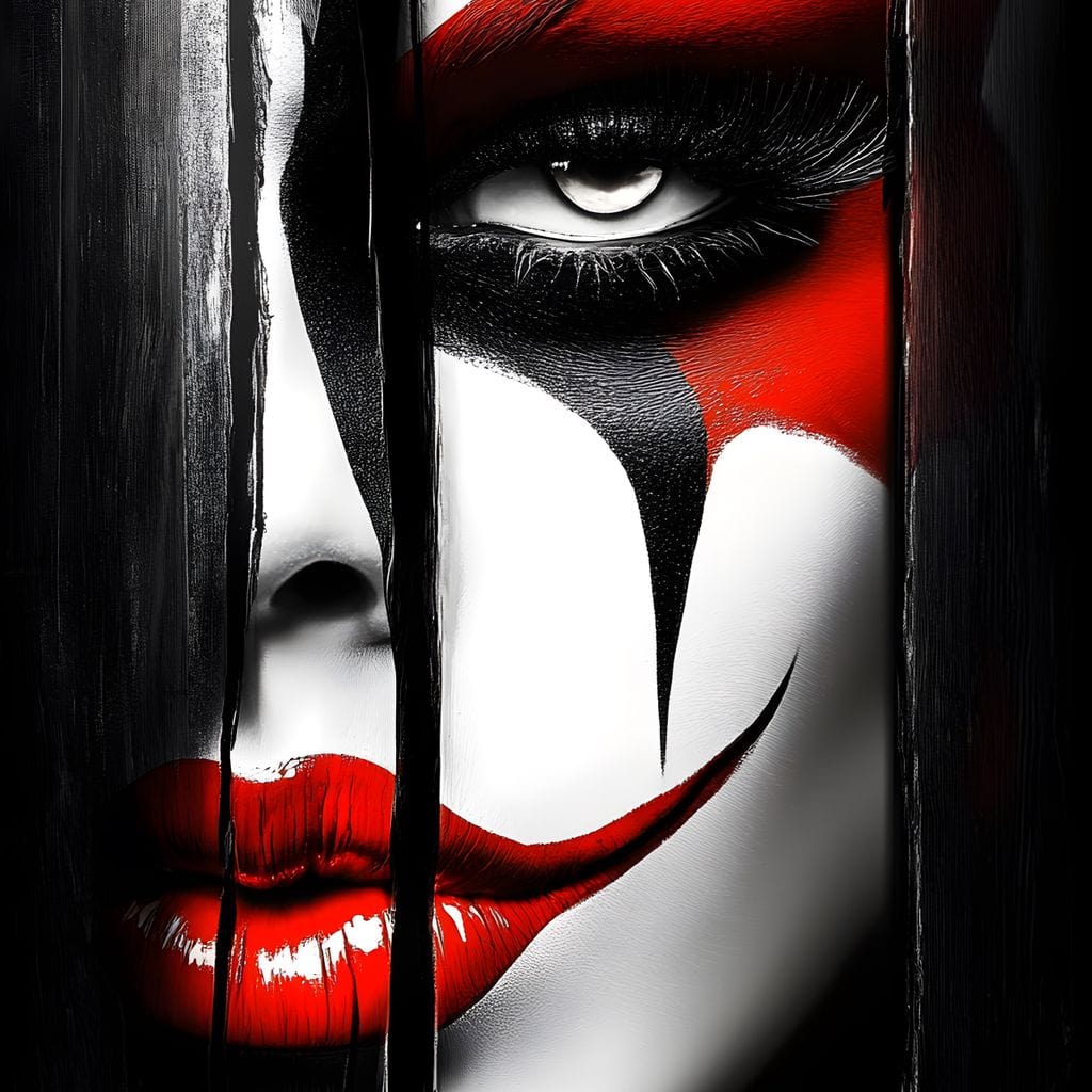 Monochrome Joker Reverie Canvas Wall Art