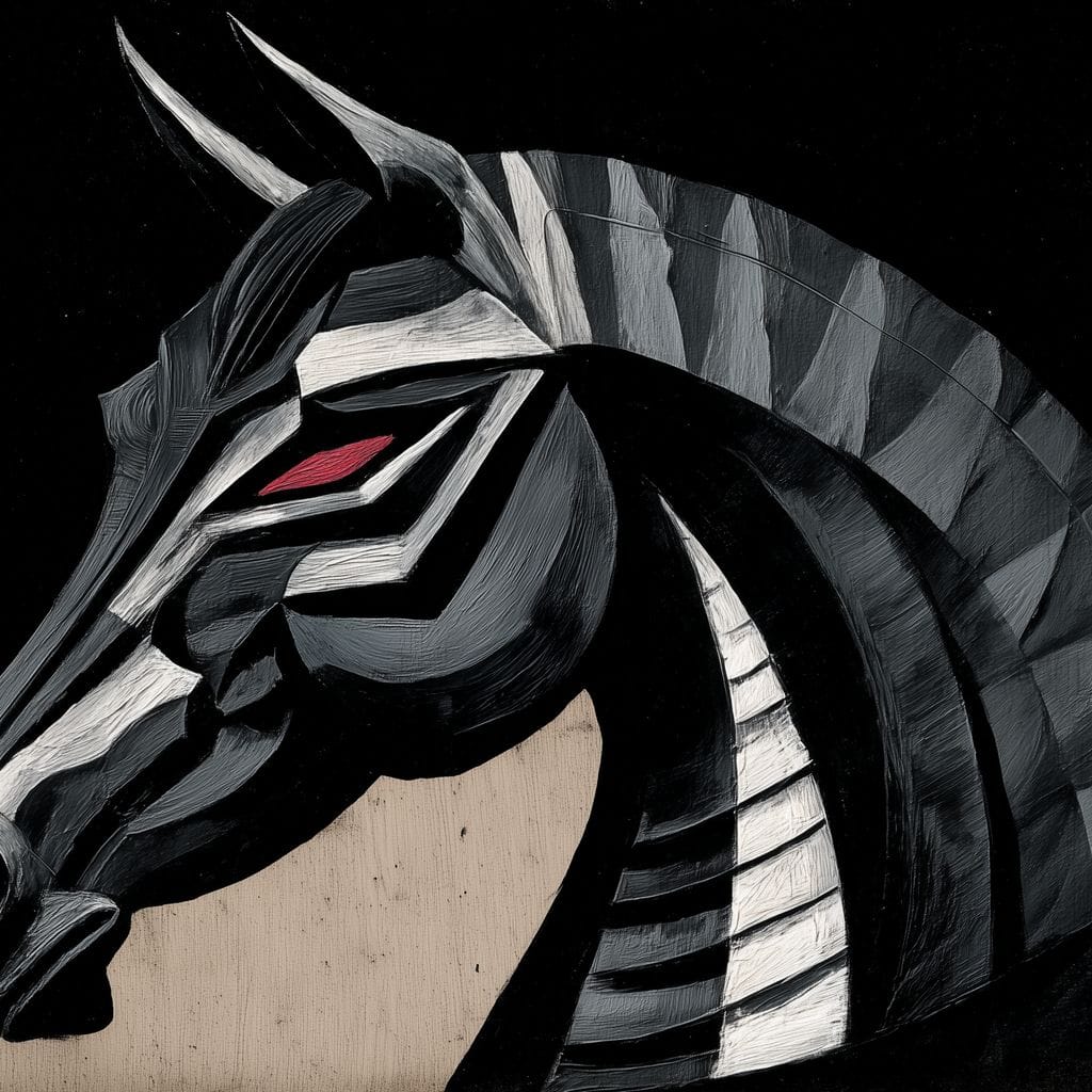 Iron Equine Spirit Descent Canvas Wall Art