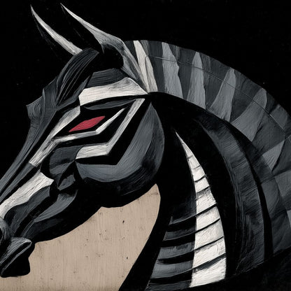 Iron Equine Spirit Descent Canvas Wall Art