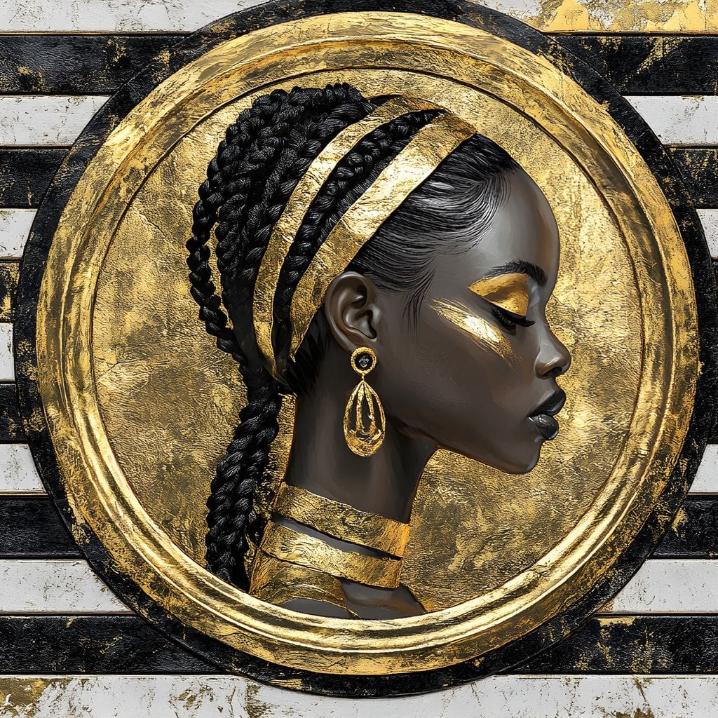 Golden Regal Afro Majesty Canvas Wall Art