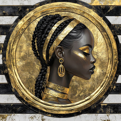 Golden Regal Afro Majesty Canvas Wall Art