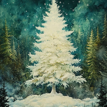 Enchanted Christmas Tree Radiance Canvas Wall Art