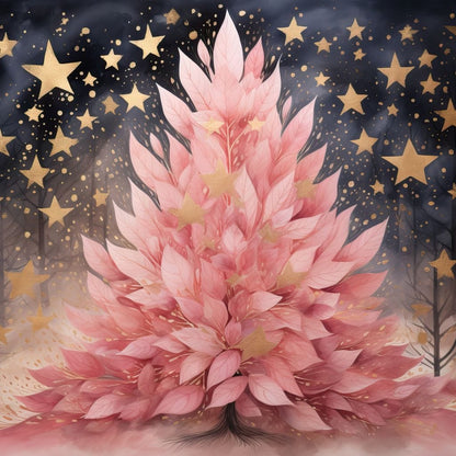 Pink Pine Tree Canvas Wall Art
