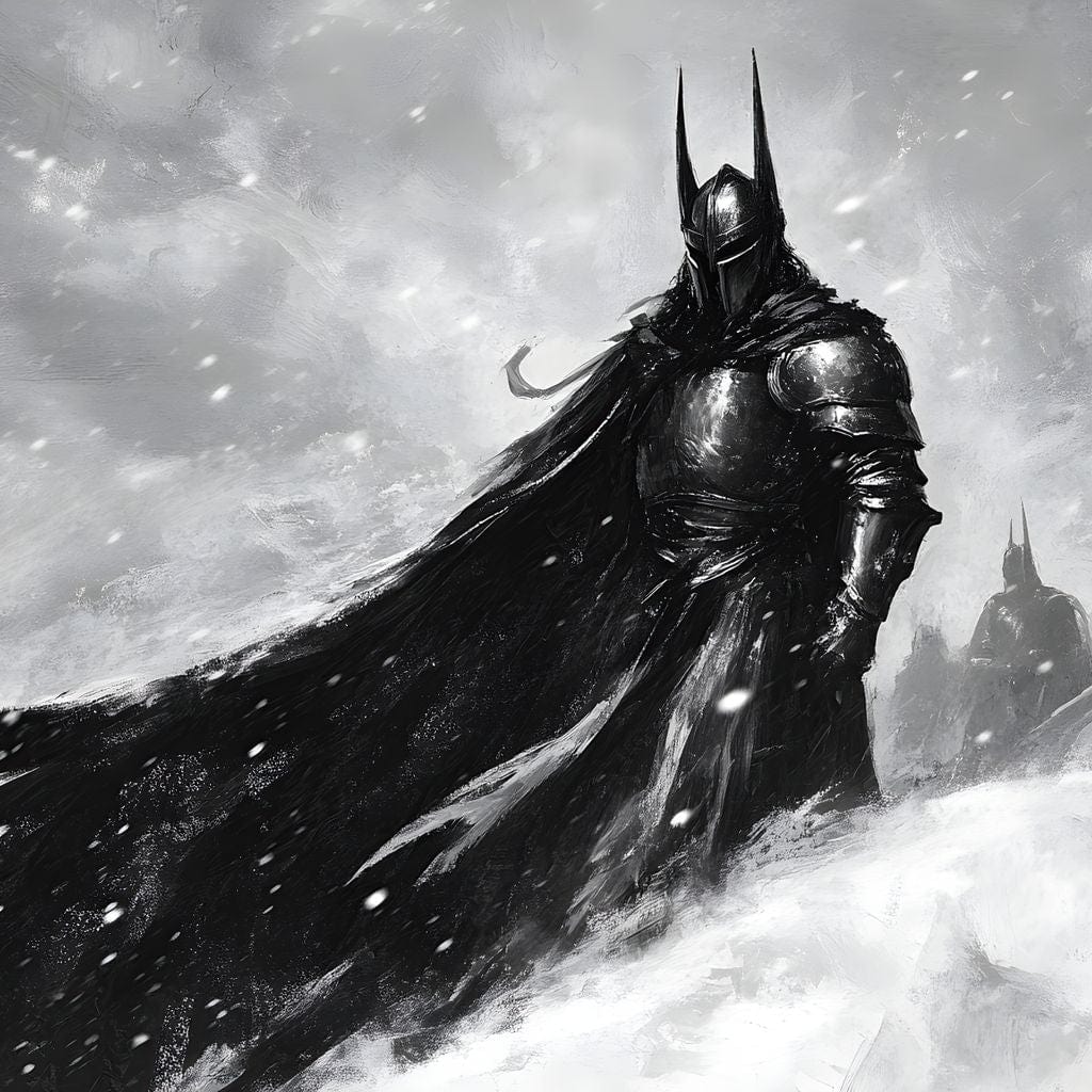 Knight of Winter Shadows Canvas Wall Art