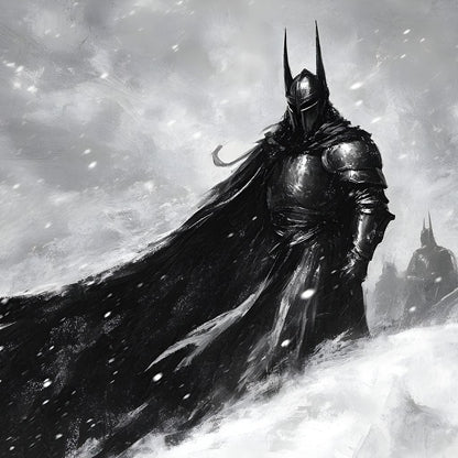 Knight of Winter Shadows Canvas Wall Art