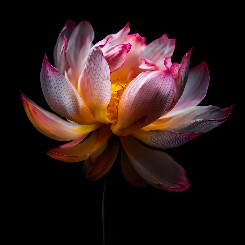 Luminous Lotus Radiant Petals Canvas Wall Art