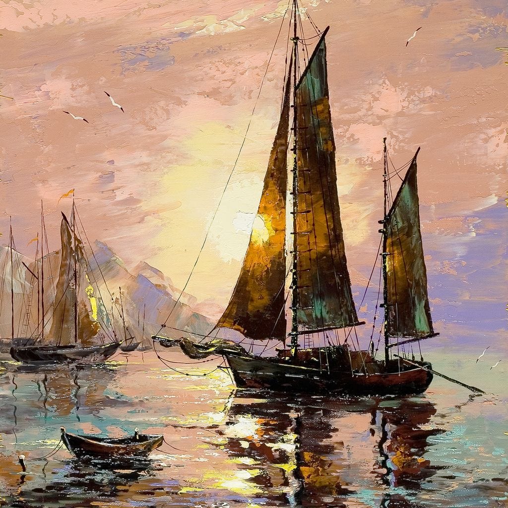 Spanish Sailing Boats Canvas Wall Art