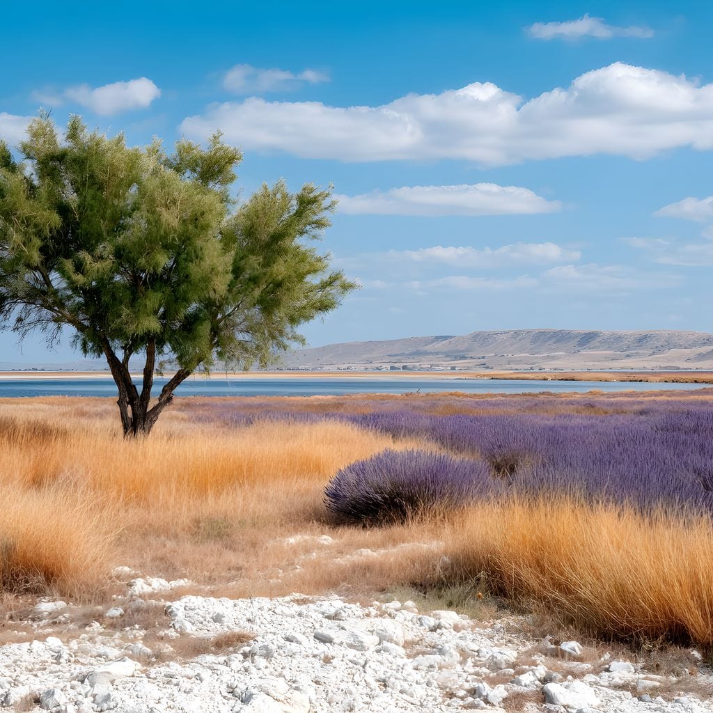 Solitary Tree Salt Marsh Sky Canvas Wall Art