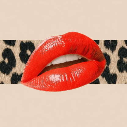 Leopard Kiss Pop Glamour Red Canvas Wall Art