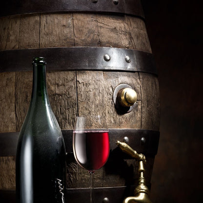 Wine Bottle and Barrel Canvas Wall Art