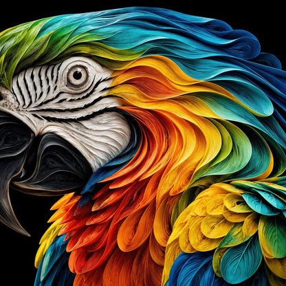 The Ribbon Feather Macaw Canvas Wall Art