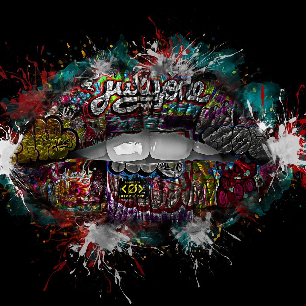Graffiti Lips Canvas Wall Art