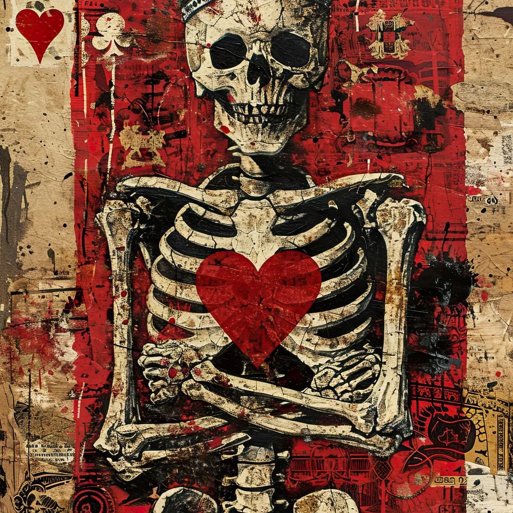 Romantic Skeleton 2 Canvas Wall Art
