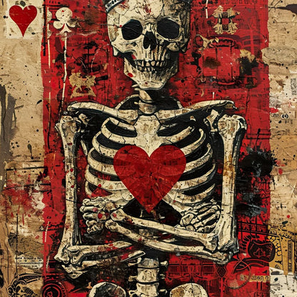 Romantic Skeleton 2 Canvas Wall Art