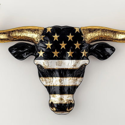 Majestic Gold Horned Bull Canvas Wall Art