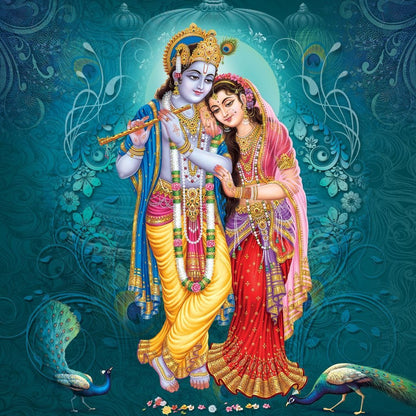 Radha & Krishna Couple Canvas Wall Art
