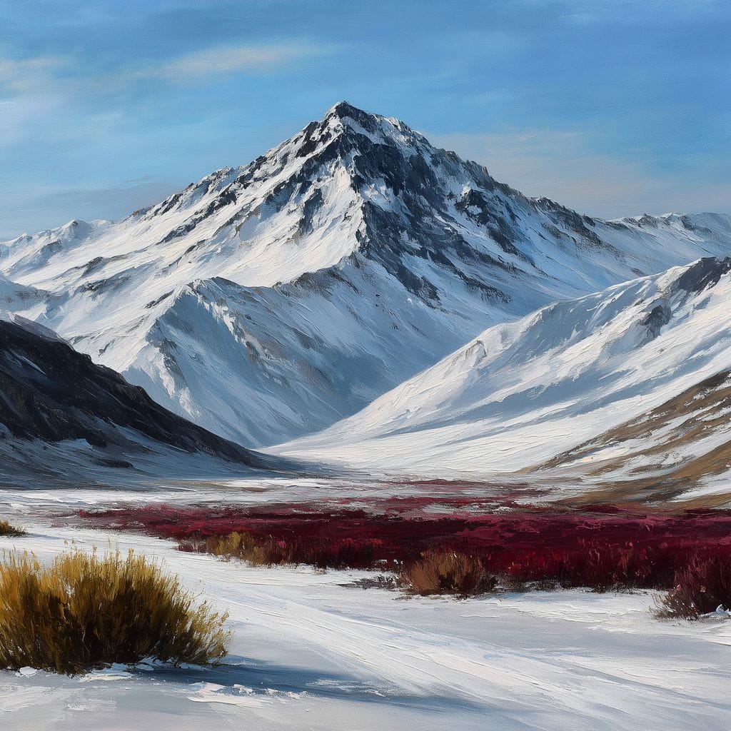 Snowy Alpine Peak Canvas Wall Art
