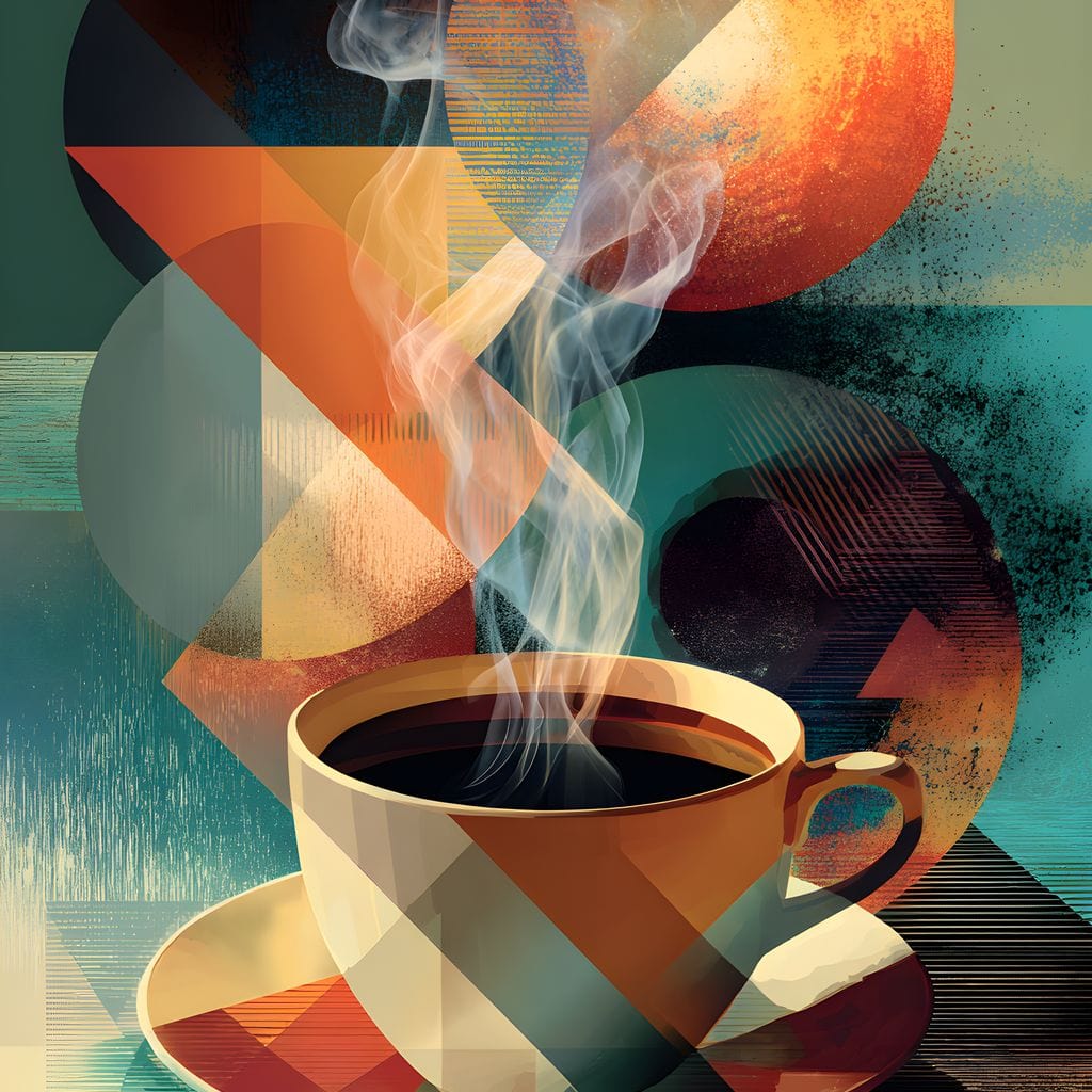 Geometric Morning Steam Ritual Canvas Wall Art