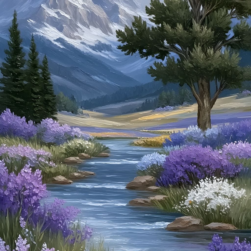 Mountain Meadow Butterfly Serenity Canvas Wall Art