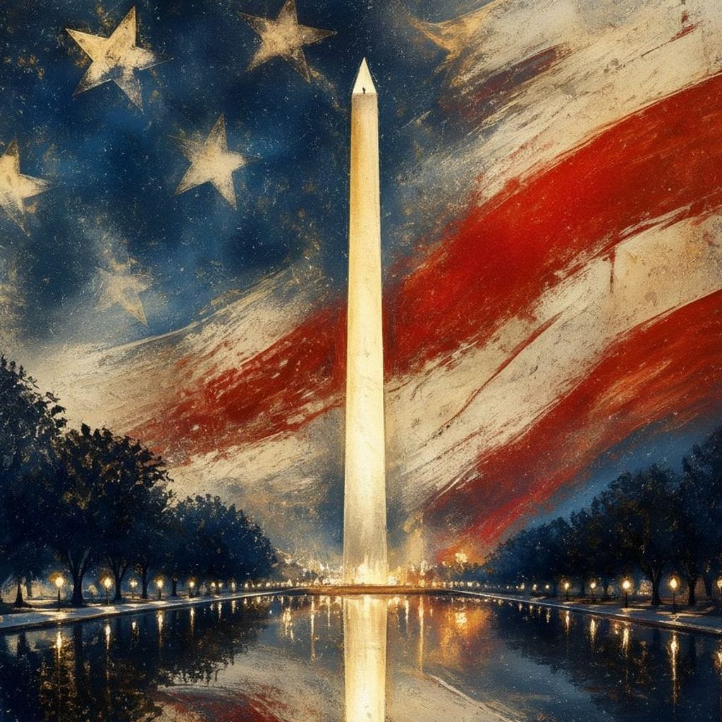 Reflections of a Founding Monument Canvas Wall Art