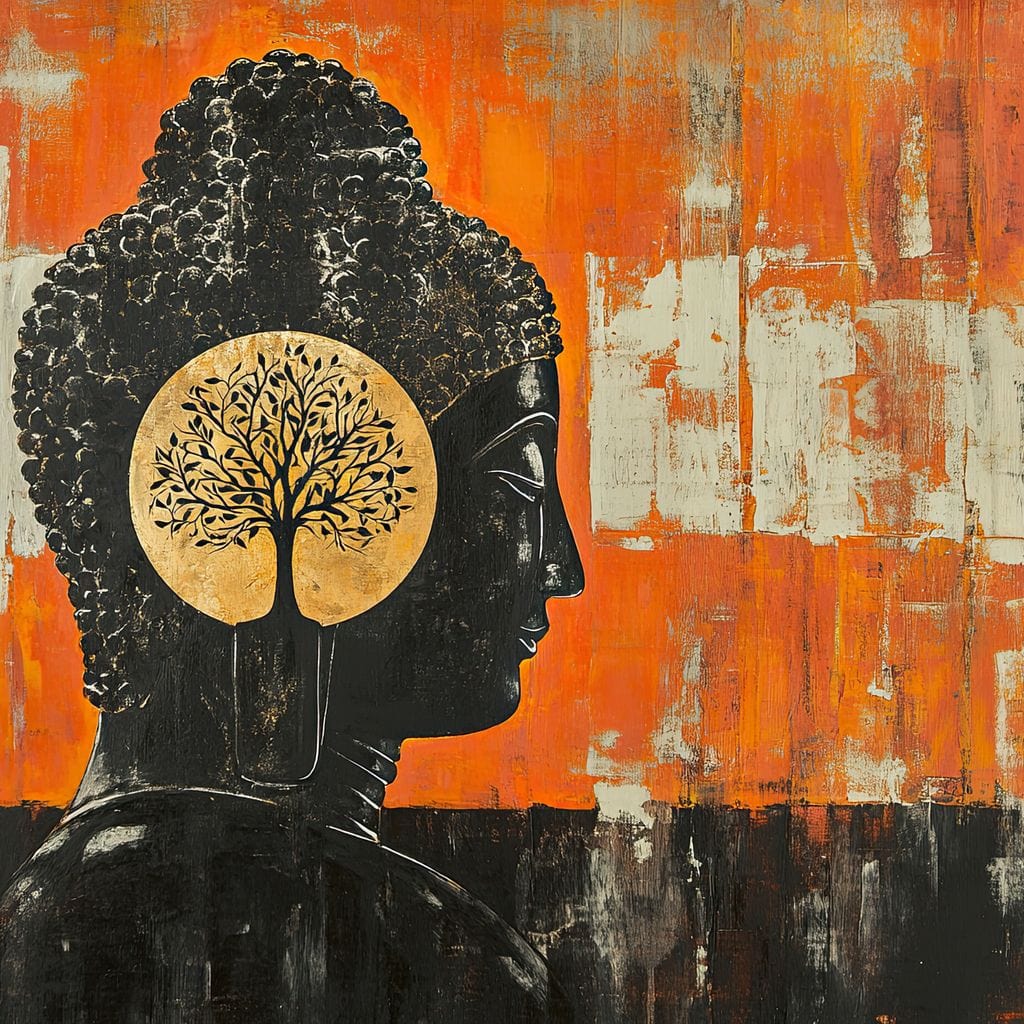 Golden Tree of Enlightenment Canvas Wall Art