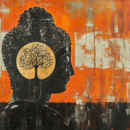 Golden Tree of Enlightenment Canvas Wall Art