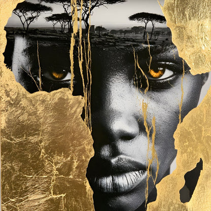 Ancestral Roots Emerging From Gilded Soil Canvas Wall Art