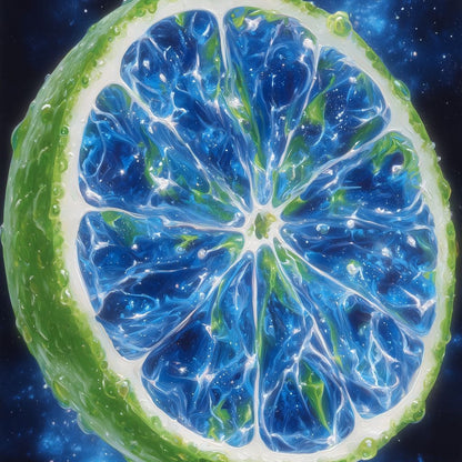 Galactic Lime Slice Radiance Canvas Wall Art