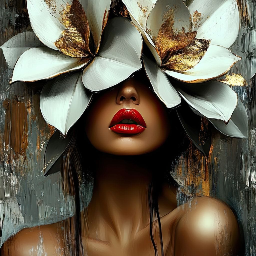 Golden Petals Revelation Canvas Wall Art