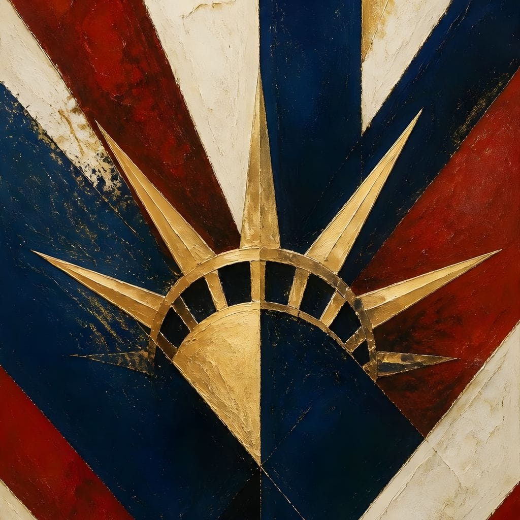 Gilded Freedom Radiating Light Canvas Wall Art
