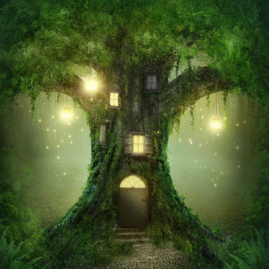 Magical Tree House Canvas Wall Art
