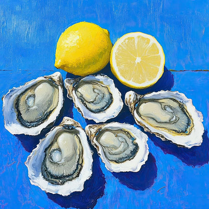 Lemon Kissed Oysters Canvas Wall Art