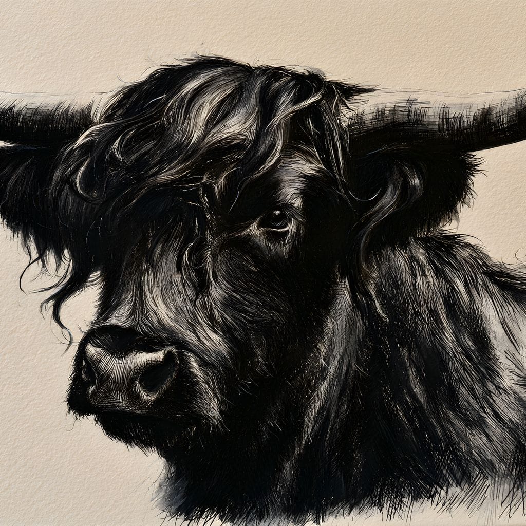 Solitary Guardian of the Highland Plains Canvas Wall Art