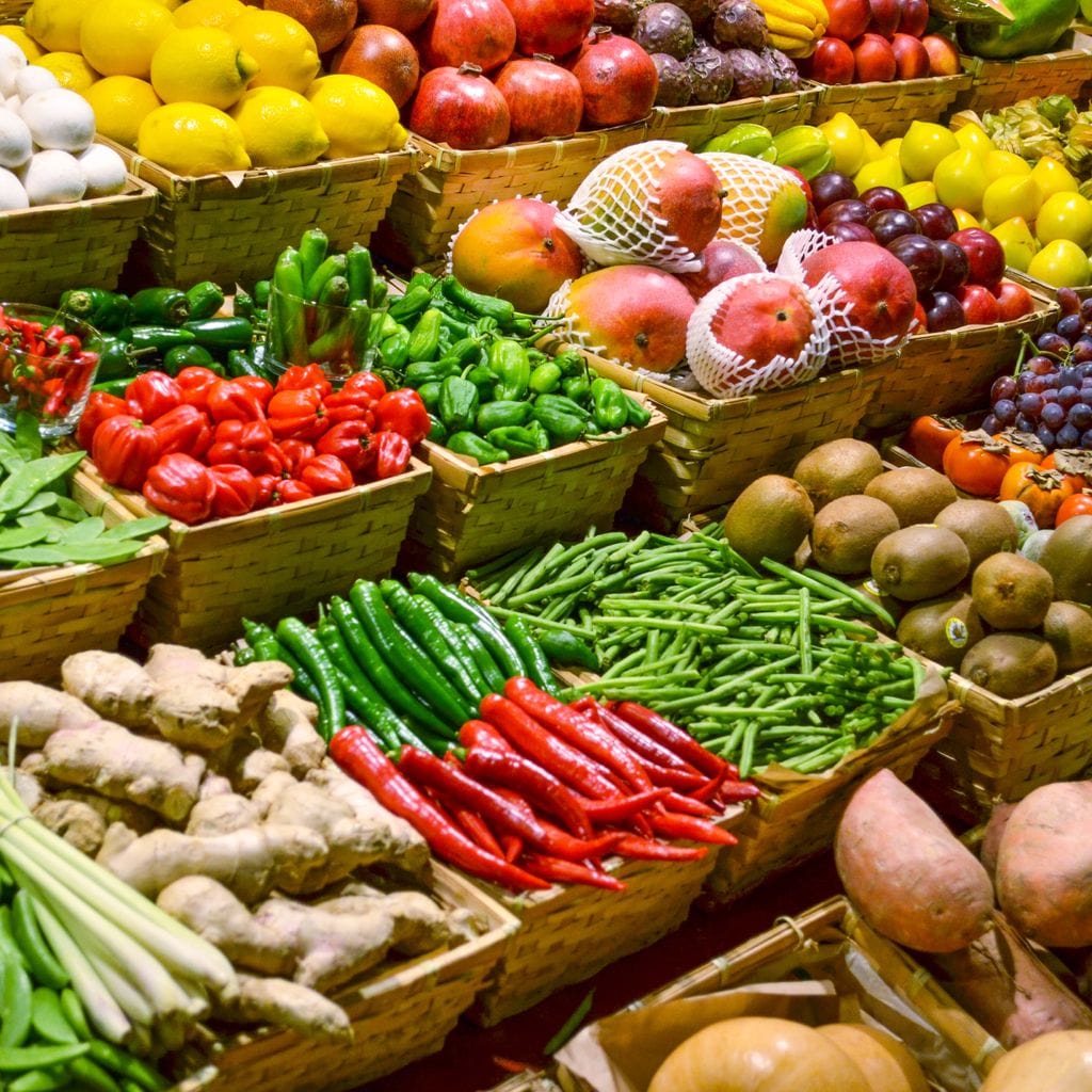 Fruit & Vegetables Market Canvas Wall Art