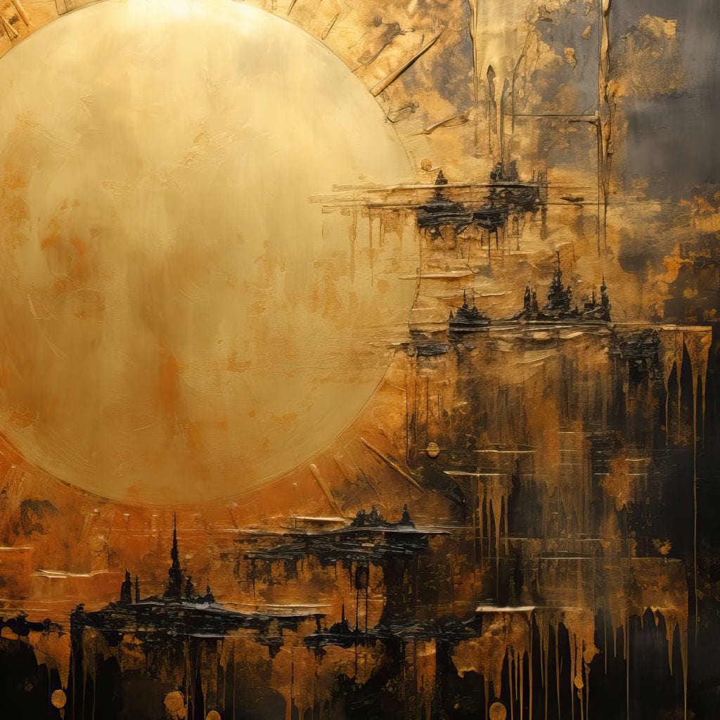 Golden Sun Atmosphere Canvas Wall Art