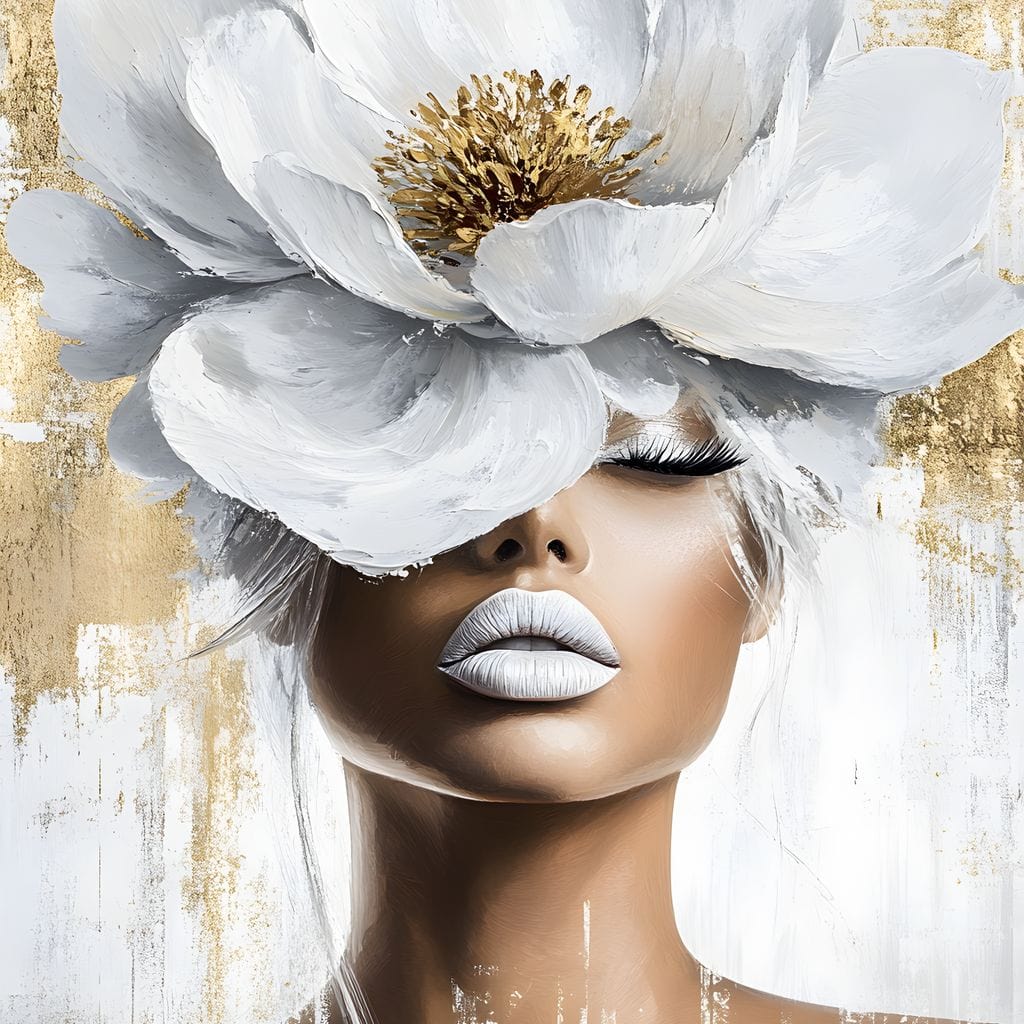 Petals of Golden Elegance Canvas Wall Art
