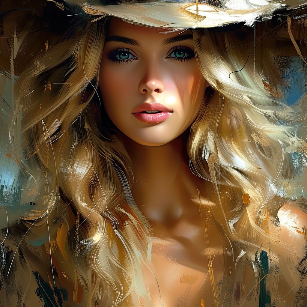 Golden Serenity Portrait Canvas Wall Art