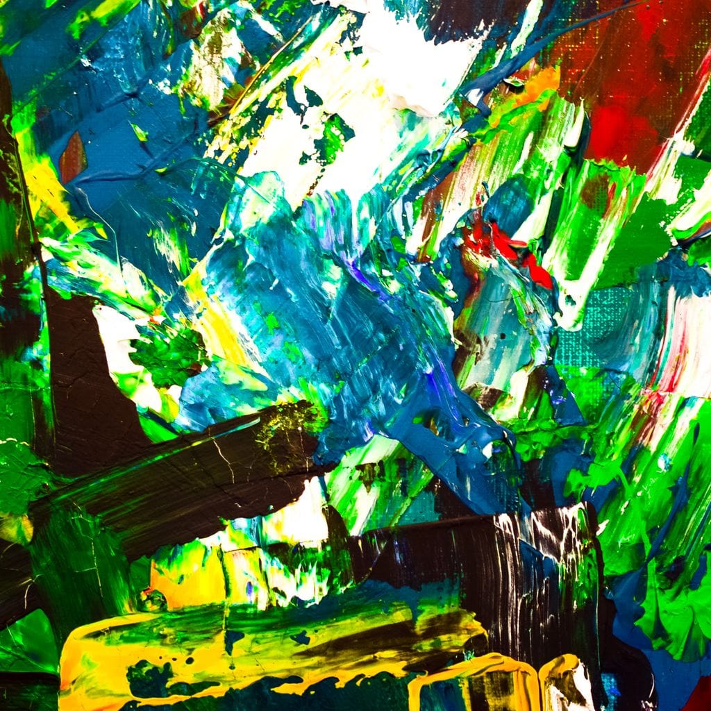 Abstract Emerald Splash Canvas Wall Art