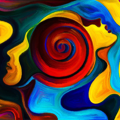 Red Swirl Canvas Wall Art