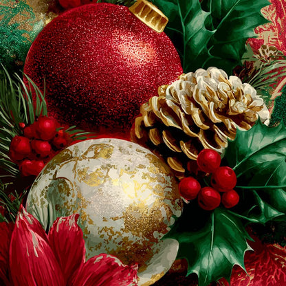 Festive Pine Holly Joyful Noel Canvas Wall Art