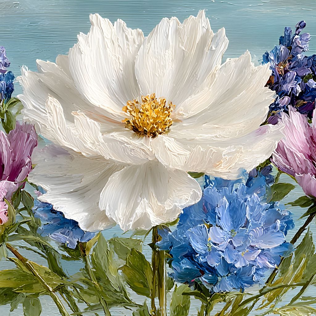 Pastel Meadow Floral Breeze Canvas Wall Art