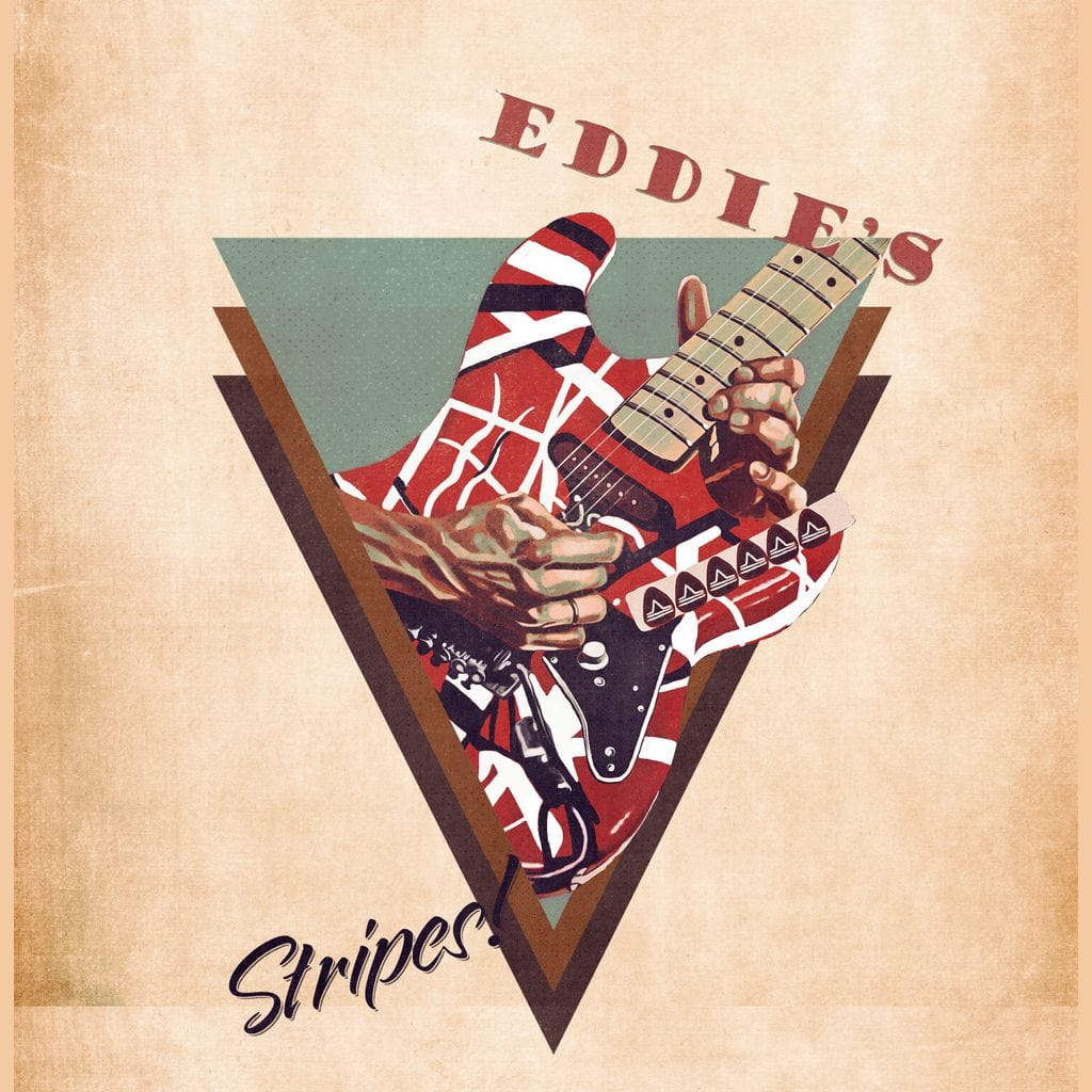Eddie Van Halen's Guitar Retro Canvas Wall Art