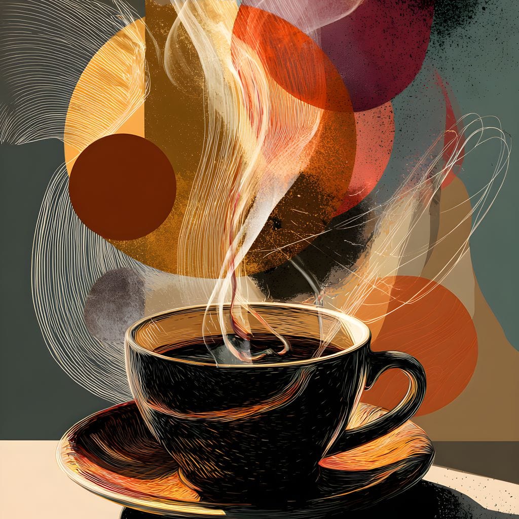 Morning Brew Abstract Fusion Canvas Wall Art
