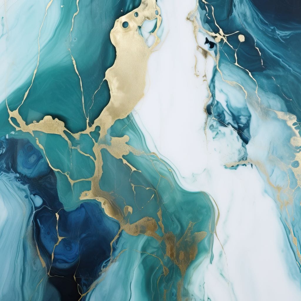 Glossy Marbling Liquid Abstraction Canvas Wall Art