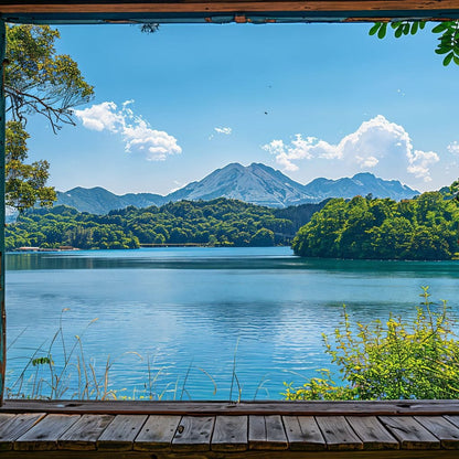 Serene Lakeside Retreat Canvas Wall Art