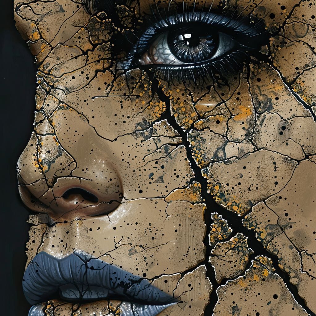 Shattered Solace Echoes Canvas Wall Art